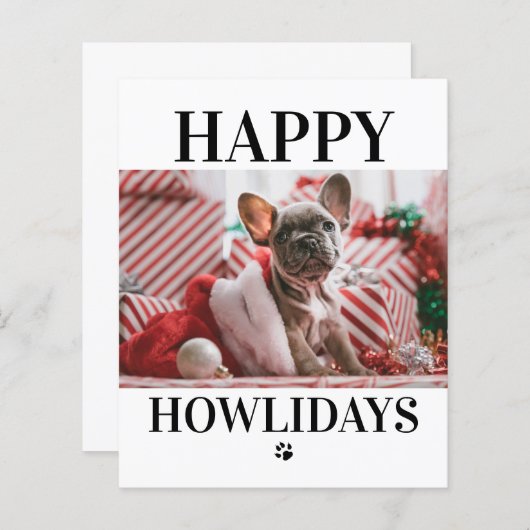 BEGROTING Happy Howlidays Kerstmis 5-fotokaart (Voorkant / Achterkant)