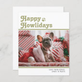 BEGROTING Happy Howlidays Pet Dog Kerstmis Kaart (Voorkant / Achterkant)