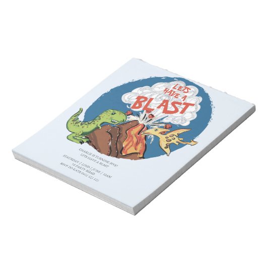 BEGROTING HEEFT EEN Blast Dinosaur-uitnodiging Notitieblok (Gedraaid)