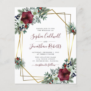 Begroting helemaal in één Burgundy Floral Wedding