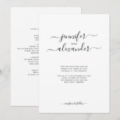 Begroting helemaal in één chic Calligraphy Wedding Kaart (Voorkant / Achterkant)