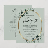 Begroting helemaal in één eBay Sage Wedding Invite (Voorkant / Achterkant)