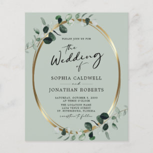 Begroting helemaal in één eBay Sage Wedding Invite