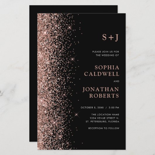 Begroting helemaal in één glitter op uitnodiging v (Voorkant / Achterkant)