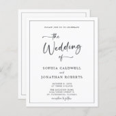 Begroting helemaal in één zwarte en witte bruiloft (Voorkant / Achterkant)