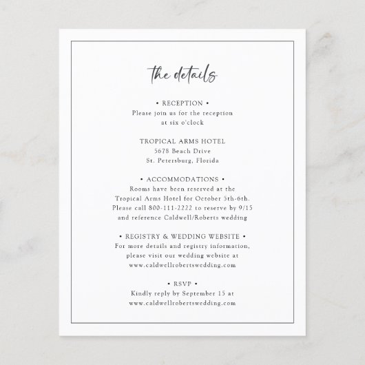 Begroting helemaal in één zwarte en witte bruiloft (Achterkant)