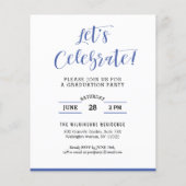 BEGROTING Hij deed het Moderne Afstudeerder-uitnod (Achterkant)