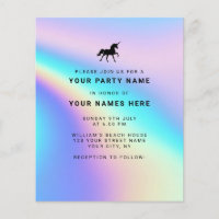 Begroting Holographic Moderne Elegant Uitnodiginge