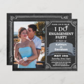 BEGROTING I DO Engagement Party Chalkboard Invisio (Voorkant / Achterkant)
