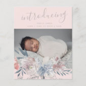 Begroting introduceert bekendmaking babymeisje flyer (Voorkant)