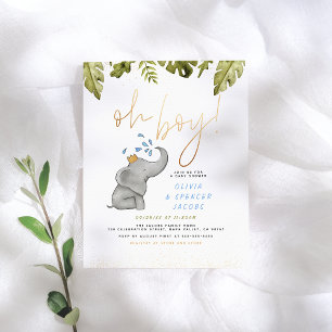 Begroting, jongen. Elephant Yellow & Blue Baby sho