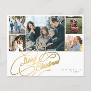 BEGROTING Kerstmis 5 foto's collage Holiday Kaart