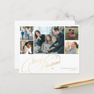 BEGROTING Kerstmis 5 foto's collage Holiday Kaart