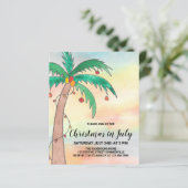 Begroting Kerstmis in juli uitnodiging van Palm (Staand voorkant)