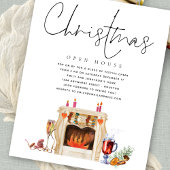 Begroting kerstmis Open House Fireplace Uitnodigin