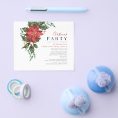 Begroting kerstmis Open House Floral Uitnodiging Flyer (Enkel)