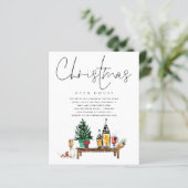 Begroting Kerstmis Open House Lantern Uitnodiging (Staand voorkant)