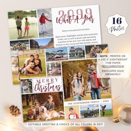 Begroting Kerstmis per jaar om 16 fotokaarten te o