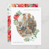 BEGROTING Kerstwinter Poinsettia Bloem Lijst (Voorkant / Achterkant)