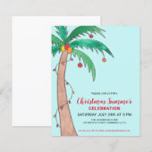 Begroting kerstzomerfeest Palmuitnodiging (Voorkant / Achterkant)