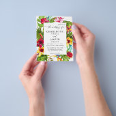 Begroting kleurrijke tropische flora flyer (Hand)