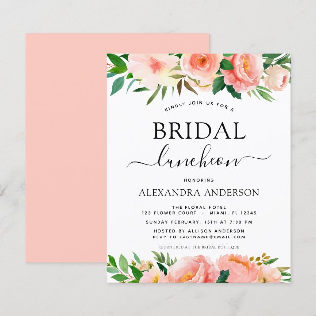 Begroting Koraal perforeel Vrijgezellenfeest Lunch (Voorkant / Achterkant)