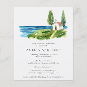 Begroting Kustafel Waterverf Bridal Shower Flyer
