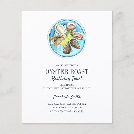 Begroting Kustoester Roast Birthday Partij (Voorkant)