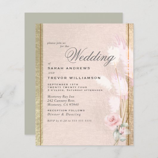 Begroting maar mooie luxe roze Pampas Grass (Voorkant / Achterkant)