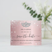 Begroting masquerade party blush roze save the dat (Staand voorkant)