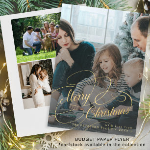 Begroting Merry Kerstmis 5 foto collage begroeting Flyer