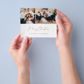 Begroting Merry Kerstmis Modern Script Two Photo Flyer (Hand)
