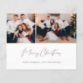 Begroting Merry Kerstmis Modern Script Two Photo Flyer (Voorkant)