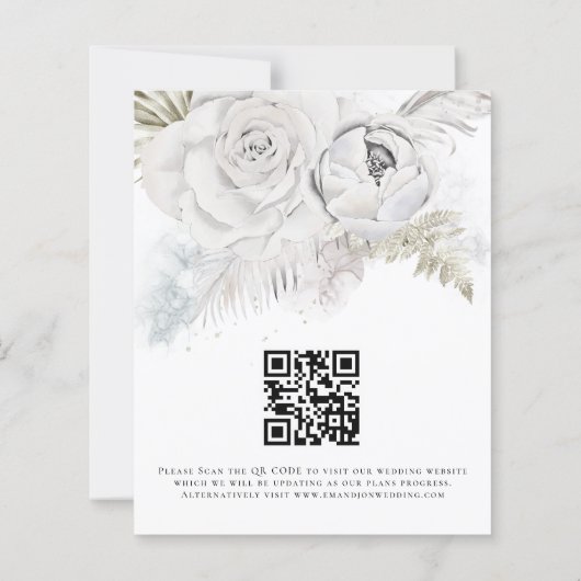 Begroting met Florals QR-code behalve datum (Achterkant)