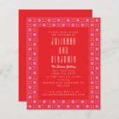 Begroting Mid Modern Red Roze Geometric Wedding (Voorkant / Achterkant)