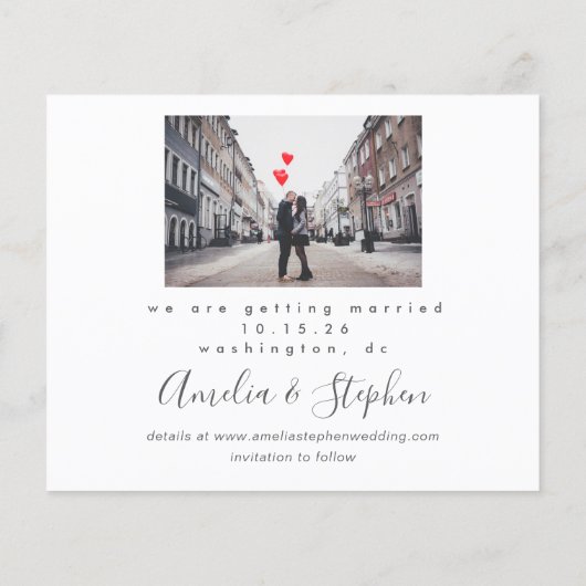 Begroting Modern Chic 2 Photo Wedding Save the Dat (Achterkant)