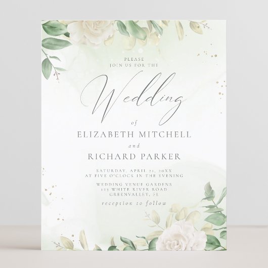 Begroting Modern Elegant Floral Wedding Invitation