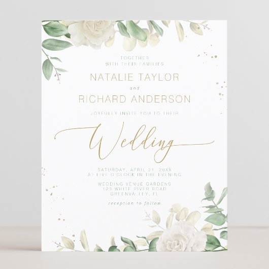 Begroting Modern Elegant Greenery Wedding Invitati