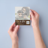 BEGROTING Modern FOTO Bewaar de datum QR CODE RSVP Flyer (Hand)