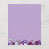 Begroting Modern Paars Floral Geometric Wedding (Achterkant)