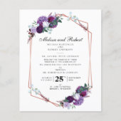 Begroting Modern Paars Floral Geometric Wedding (Voorkant)