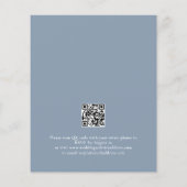 Begroting Modern QR Code Stusty Blue Wedding Invit (Achterkant)