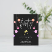 Begroting Modern Sparkle 40th Birthday (Staand voorkant)