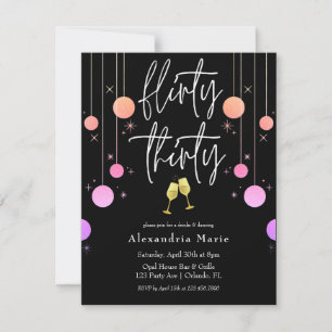 Begroting Modern Sparkle "Flirty Thirty Birthday" Kaart