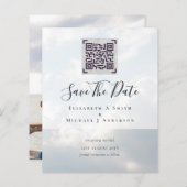 BEGROTING Moderne FOTO BESPAAR DATUM QR CODE RSVP (Voorkant / Achterkant)