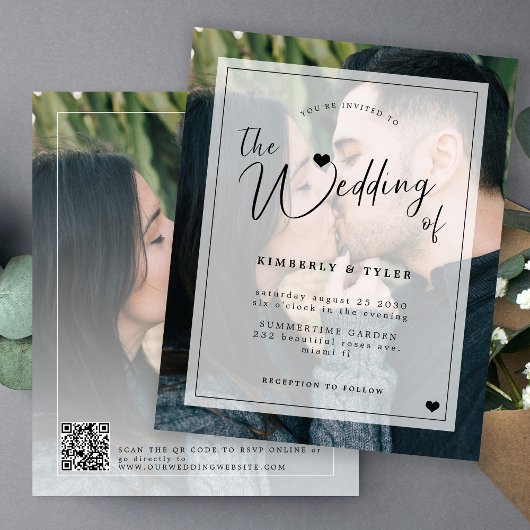 Begroting moderne QR CODE 2-uitnodiging voor fotob