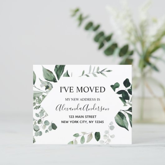 Begroting Moving Announge Eucalyptus Greenery (Staand voorkant)