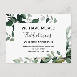 Begroting Moving Announge Eucalyptus Greenery Briefkaart
