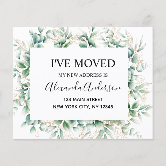 Begroting Moving Announge Eucalyptus Greenery Flyer (Voorkant)