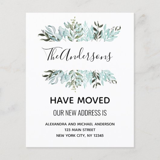 Begroting Moving Announge Eucalyptus Greenery Flyer (Voorkant)